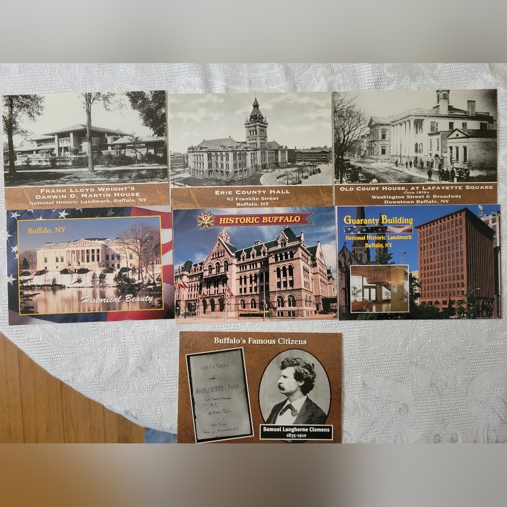 VTG Historical Post Cards Of BUFFALO  NY Set Of 7 NEW
